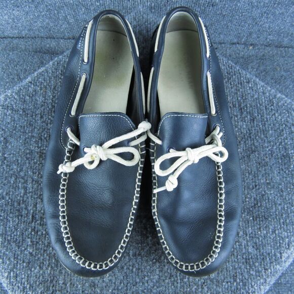 Cole Haan Driving Moc‎ Men Boat Shoe Size 10.5 Medium Blue Leather Lace Up - Picture 3 of 10